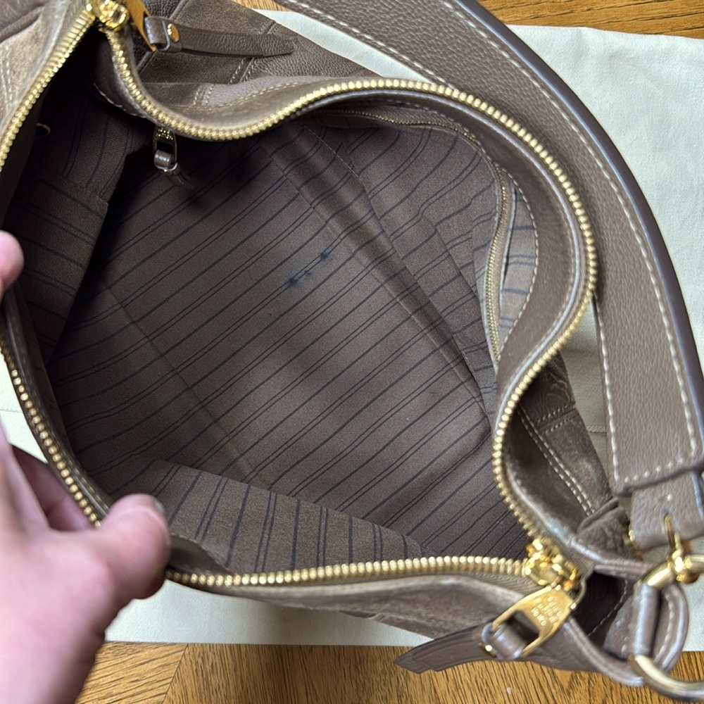 LOUIS VUITTON CHOCOLAT MONOGRAM EMPREINTE LEATHER AUDACIEUSE PM BAG - Picture 11 of 16